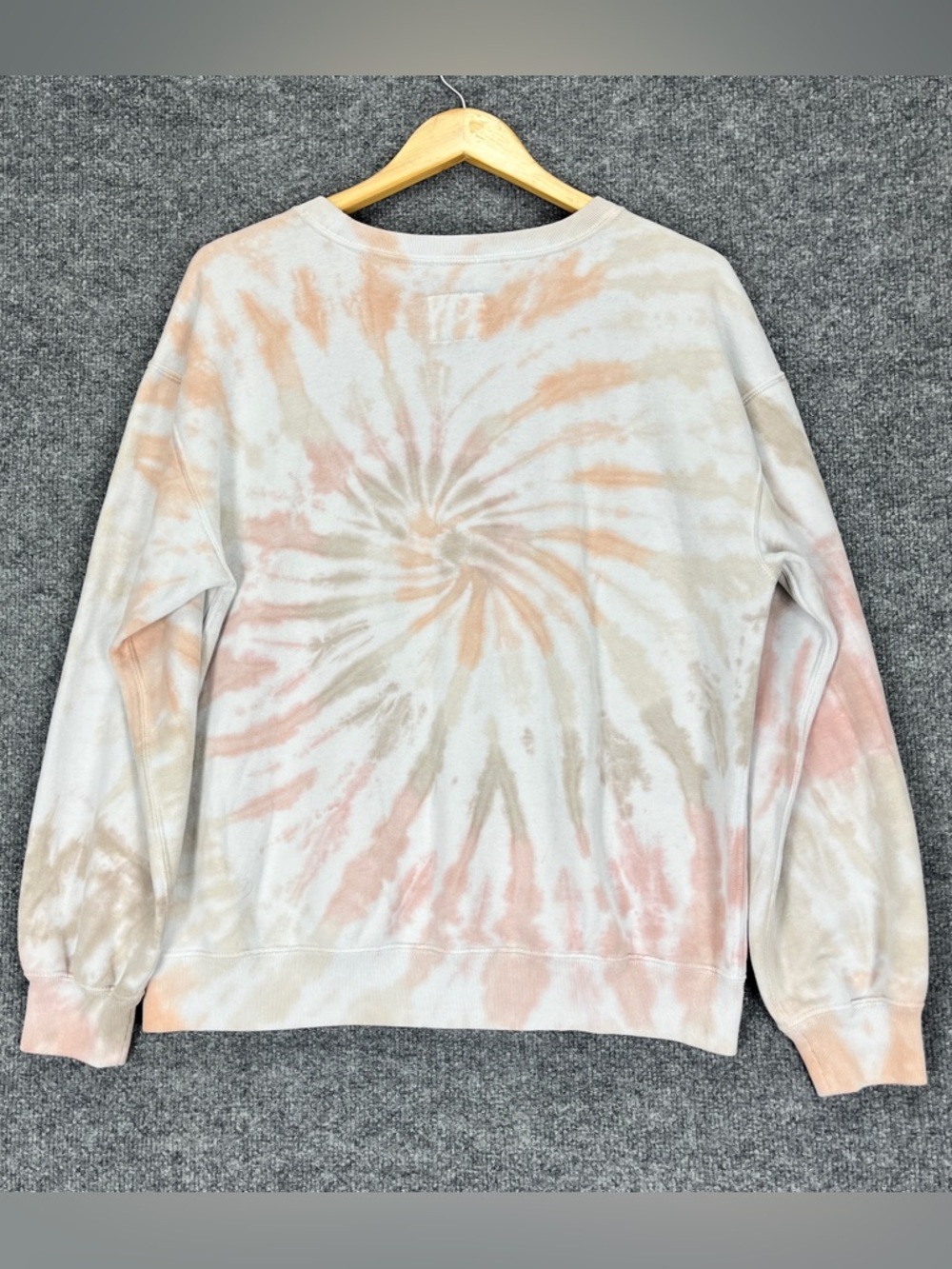 Abercrombie & Fitch Crewneck Sweatshirt Women Medium Tie Dye Swirl White Soft AF - Picture 2 of 6